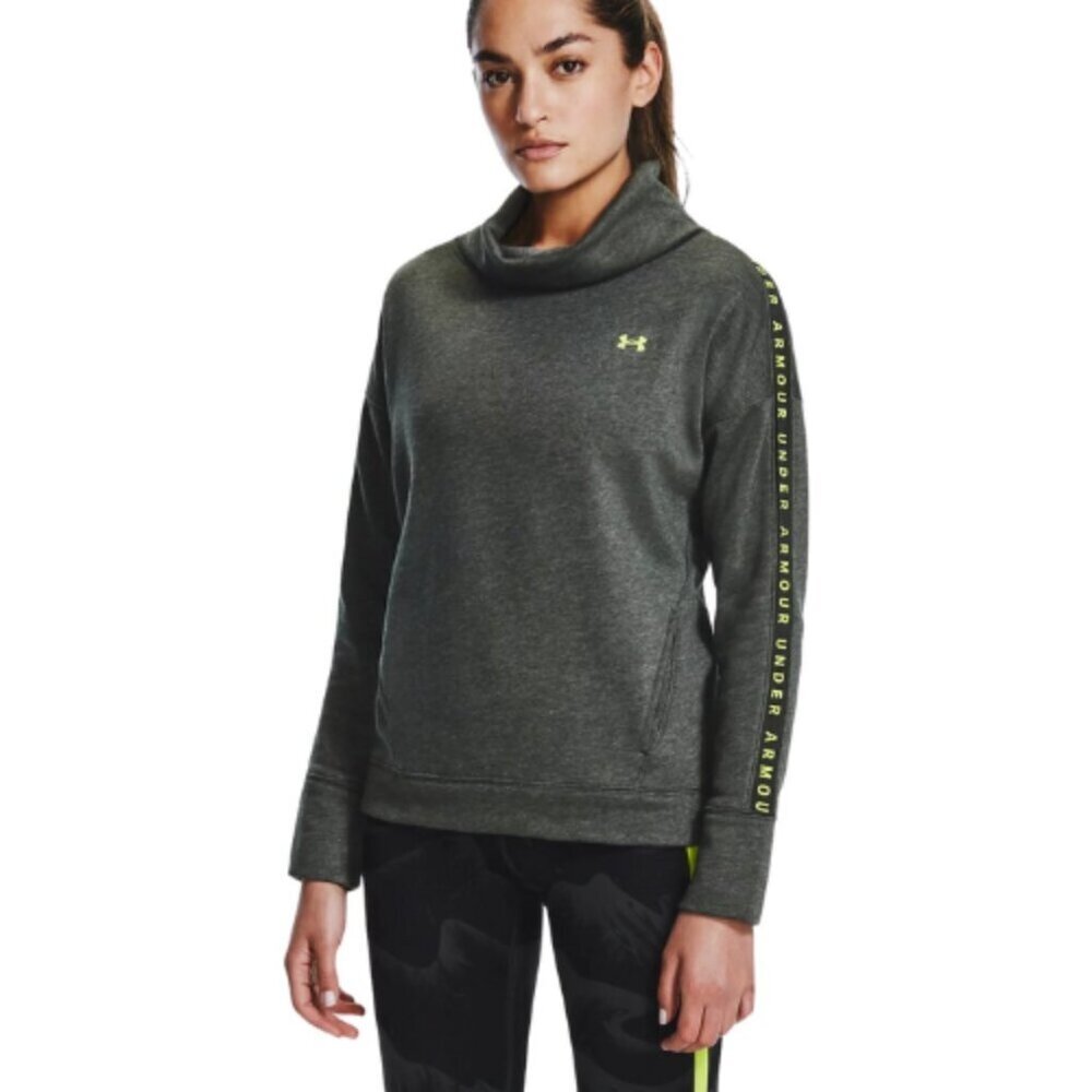 Under Armour Womens Small Mock Neck Comfort Pullover In Dark Olive